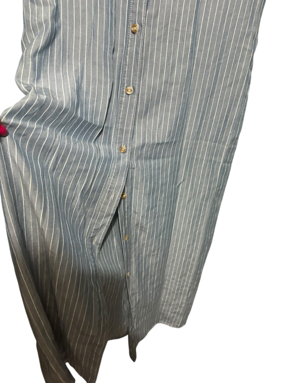 Velvet Heart Blue Striped Button-Down Maxi Shirt Dress Size M - Picture 5 of 8